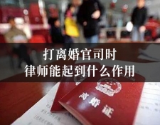 打离婚官司时律师能起到什么作用
