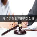 交了定金卖方违约怎么办