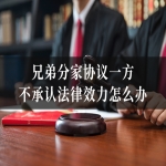 兄弟分家协议一方不承认法律效力怎么办？如何通过法律途径确认协议有效性？
