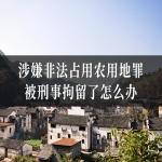 涉嫌非法占用农用地罪被刑事拘留了怎么办