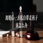 离婚后一方私自带走孩子该怎么办