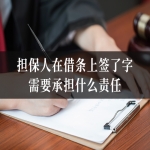 担保人在借条上签了字，需要承担什么责任？