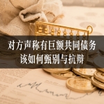 对方声称有巨额共同债务，该如何甄别与抗辩？